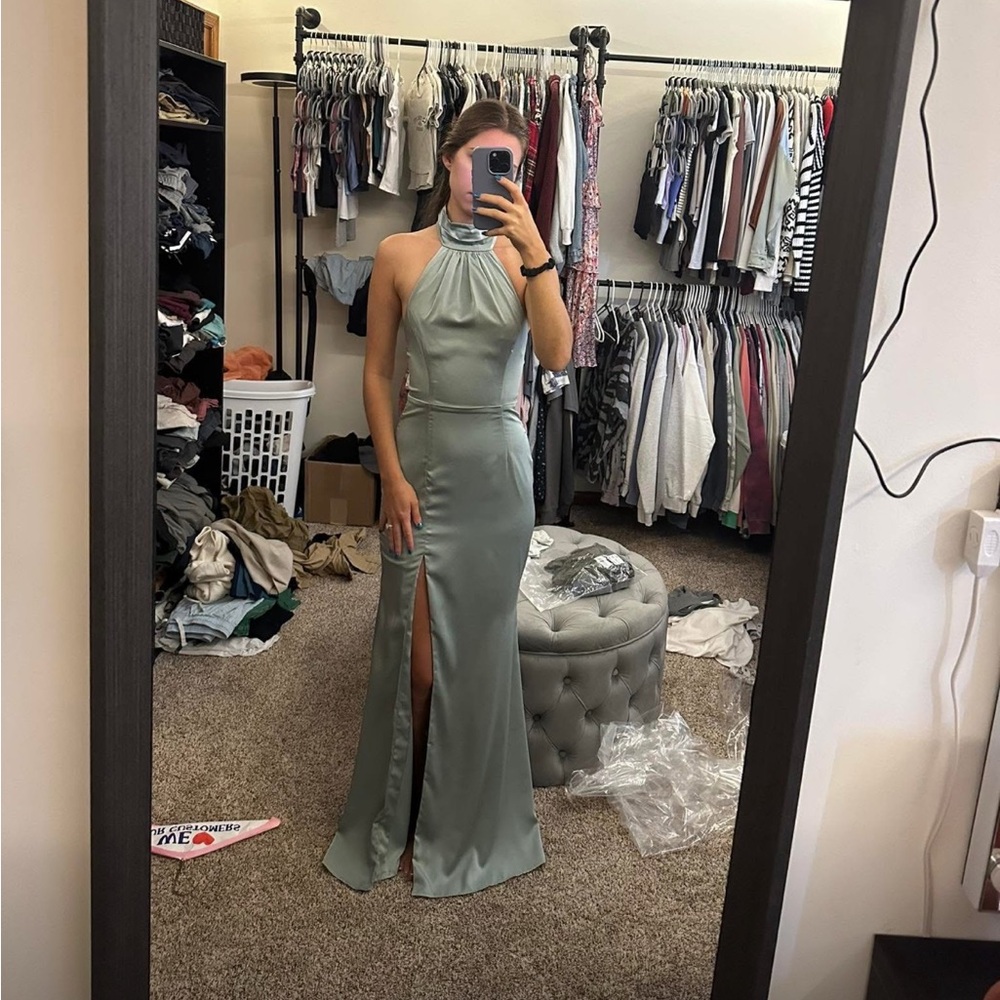 Green Halter Dress